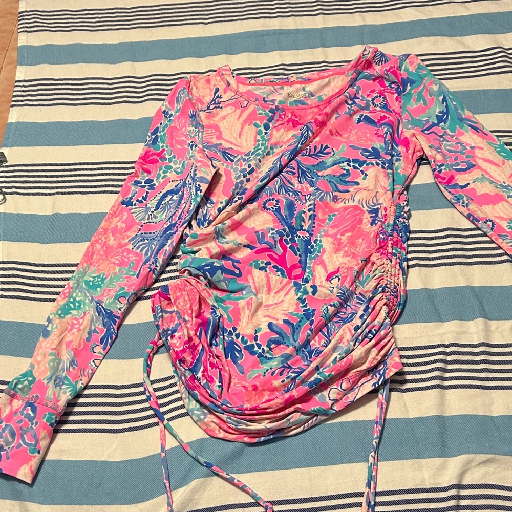 Lilly Pulitzer Pink and Blue Floral Sweater